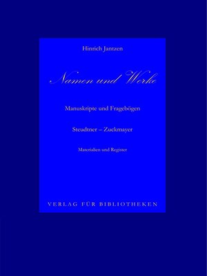 cover image of Namen und Werke